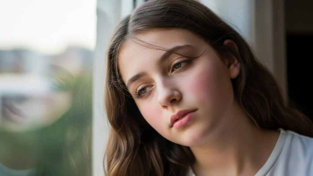 teenager girl tired beauty