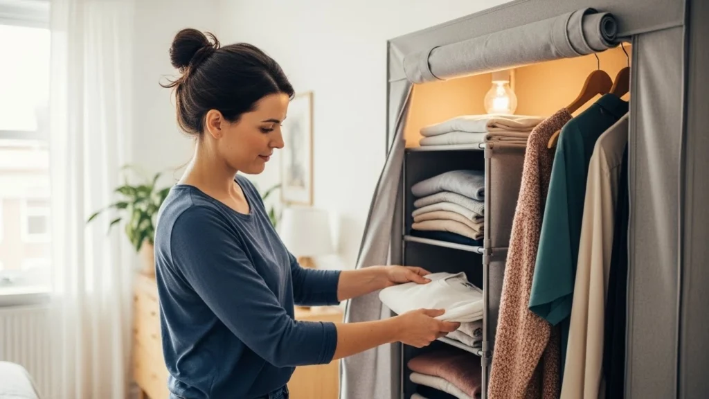 women with cloth wardrobe